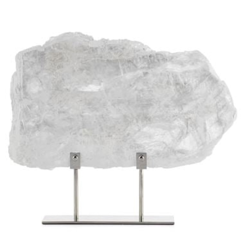 Selenite Slab On Metal Stand