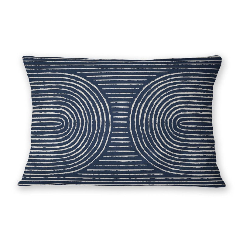 Shari Geometric Lumbar Pillow KAVKA DESIGNS Color: Navy Size: 18″ x 24″