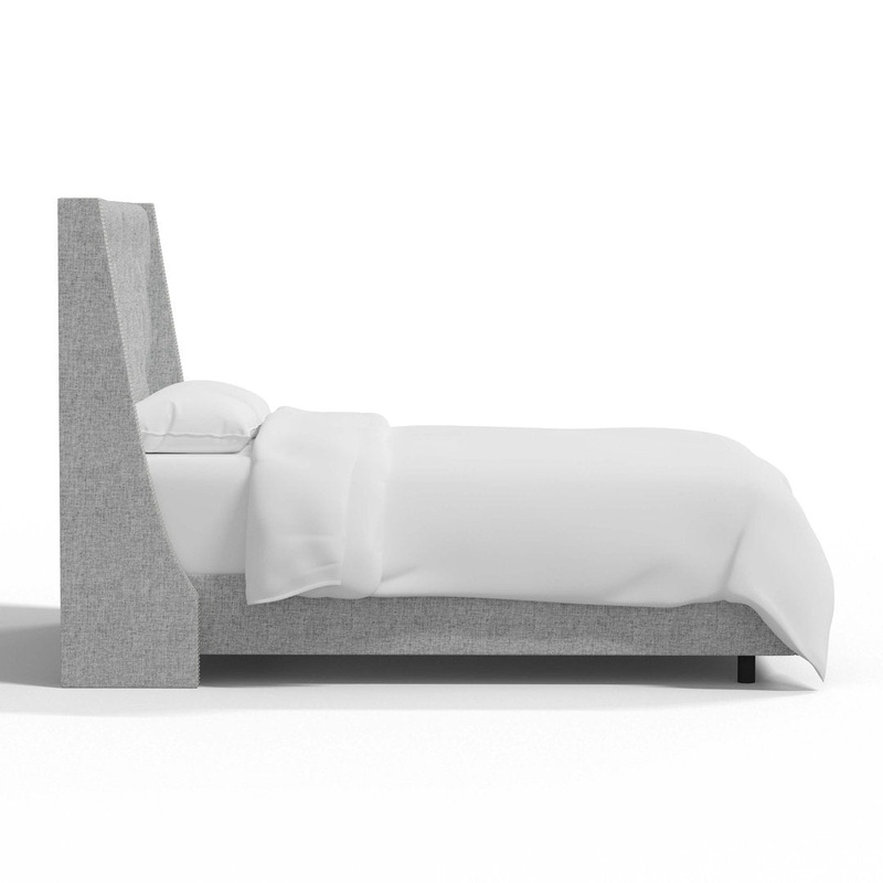 Annabel Upholstered Wingback Bed Kelly Clarkson Home Size: Twin Body Fabric: Zuma Pumice Textured Linen