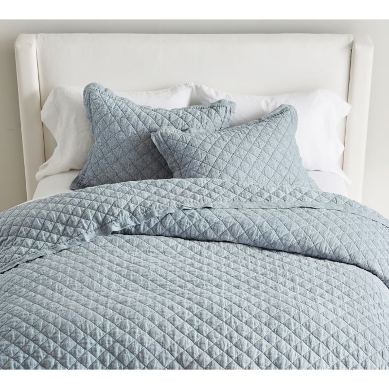 Belgian Flax Linen Diamond Quilt-King