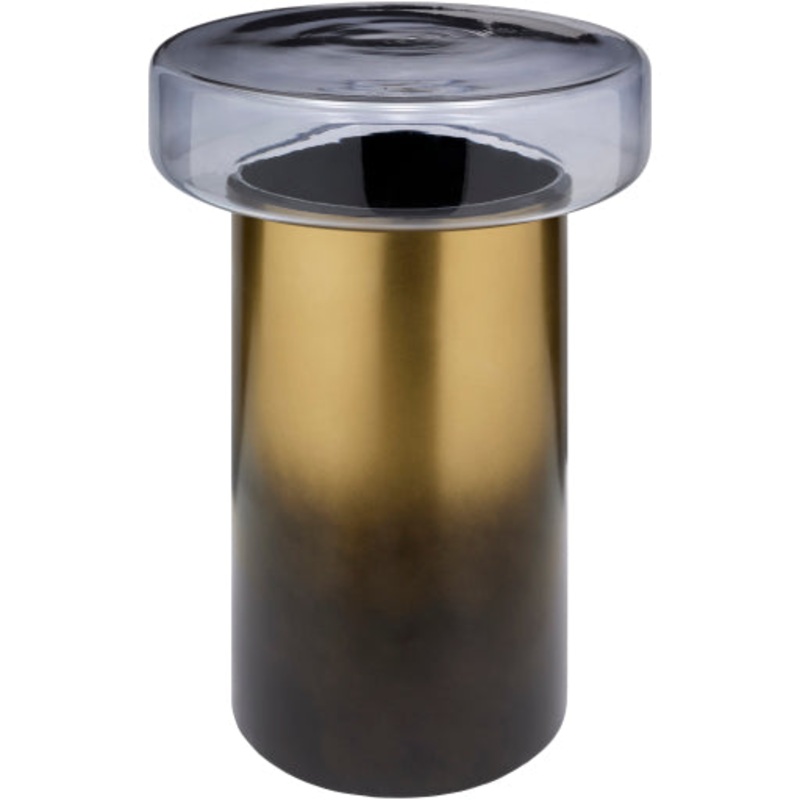 Contemporary Bolivar Glass Top Metal End Table