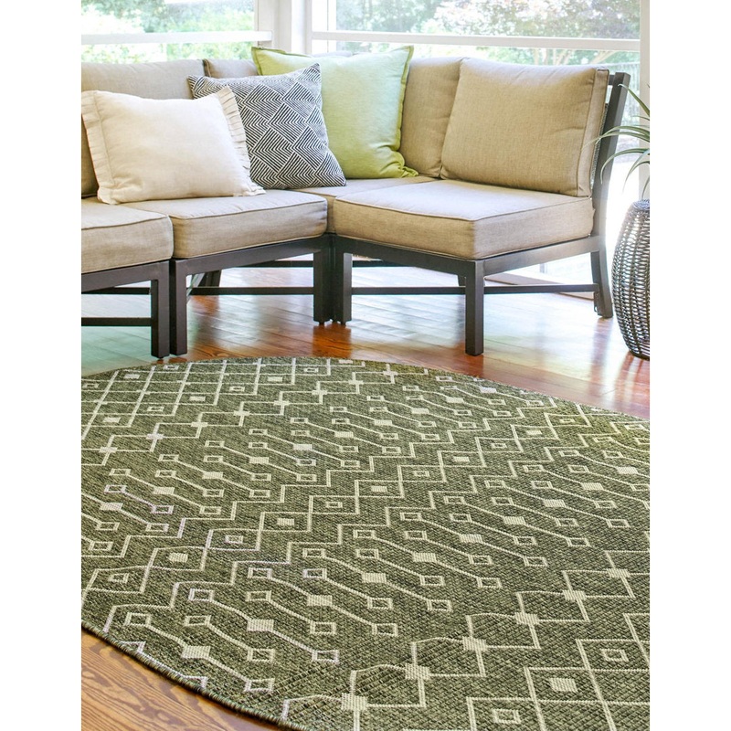 Adley Southwestern Green/Beige Indoor/Outdoor Area Rug Gracie Oaks Rug Size: Oval 5’3″ x 8′