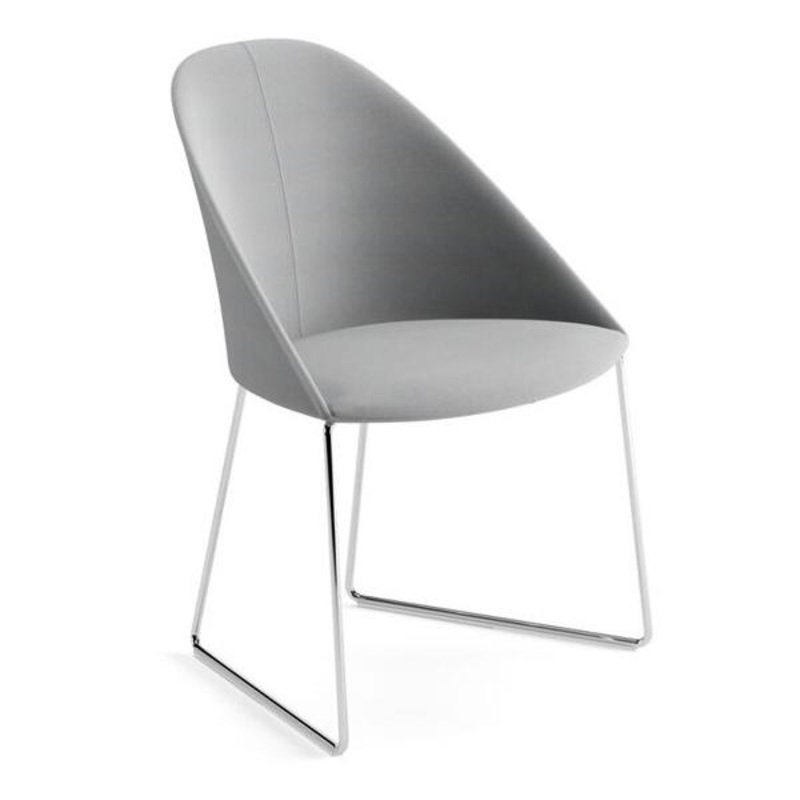 Cila Fully Upholstered Chair With Sled Base