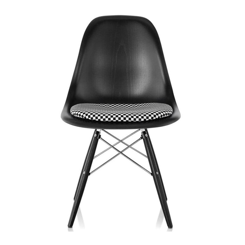 Eames Molded Wood Side Chair Dowel Base with Seat Pad