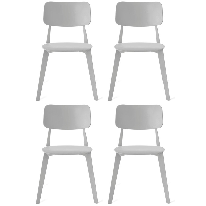 Stellar Stacking Side Chair (Set of 4) TOOU Color: Light Gray