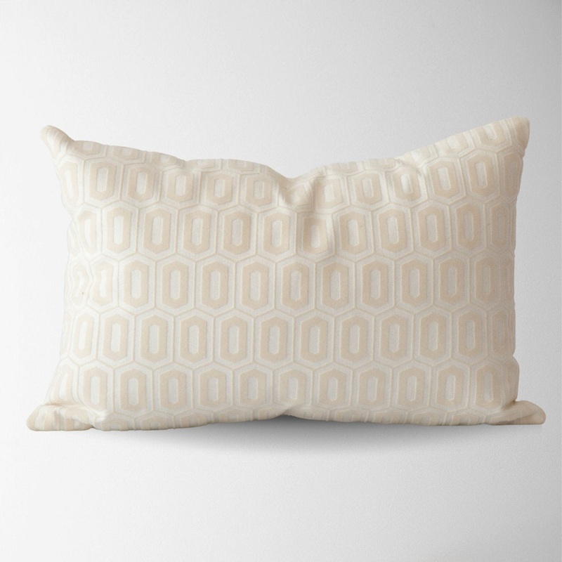 100% Cotton Lumbar Rectangular Pillow Cover TajikHome Color: Cream