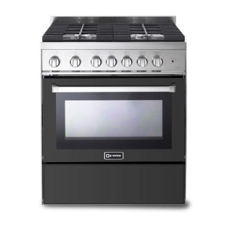 30″ Gas Range – Matte Black