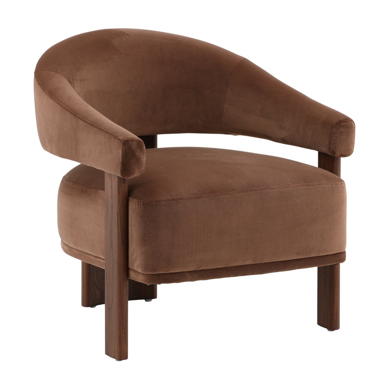 Breezy Woven Delight – Vibrant Brown Accent Chair