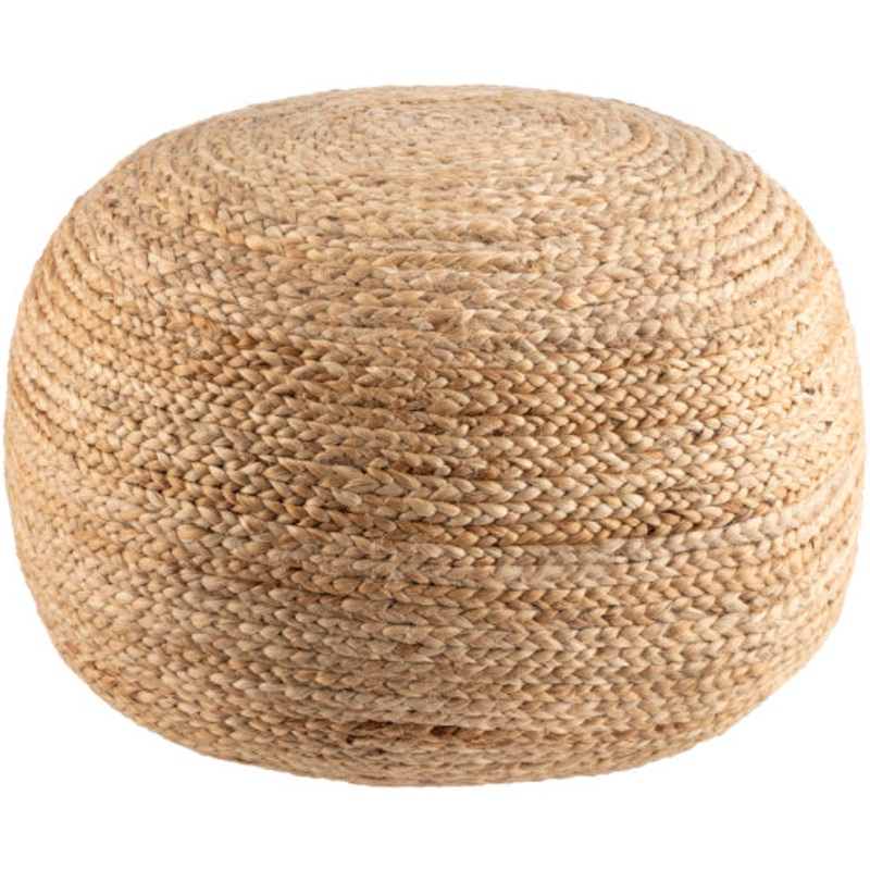 Elegant Round Pouf – Farmhouse Cottage Decor
