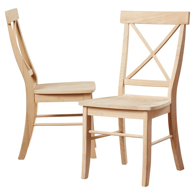 Solid Wood Cross Back Side Chair (Set of 2) August Grove Color: Unfinished