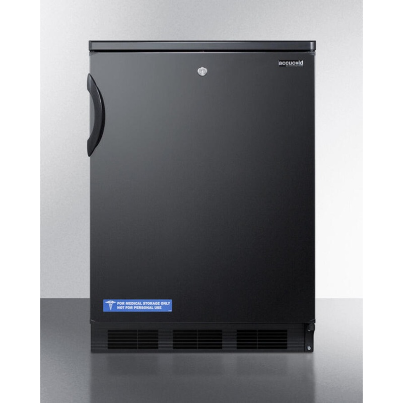 Summit FF7LBL Commercially Listed Freestanding All-Refrigerator For General Purpose Use, With Front Lock, Automatic Defrost Operation And Black Exterior