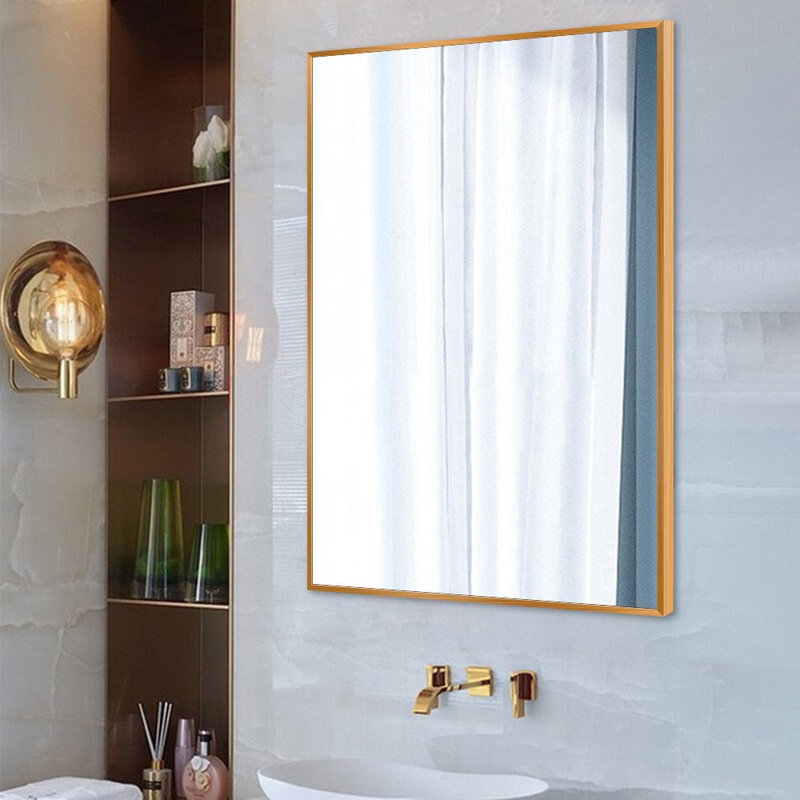 Beunca Metal Framed Bathroom Vanity Mirror Winston Porter Size: 36″ x 24″ Finish: Gold