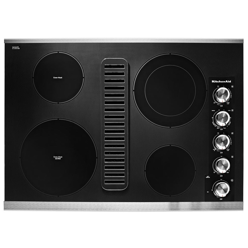 Kitchenaid KCED600GSS 30″ Electric Downdraft Cooktop with 4 Elements