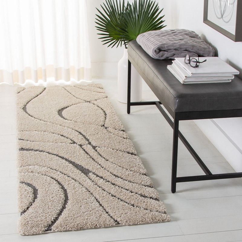 Ashal Abstract Cream/Gray Area Rug Wade Logan Rug Size: Runner 2’3″ x 15′