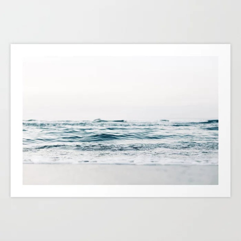Ocean waves Framed Art Print with frame 24″ x 36″