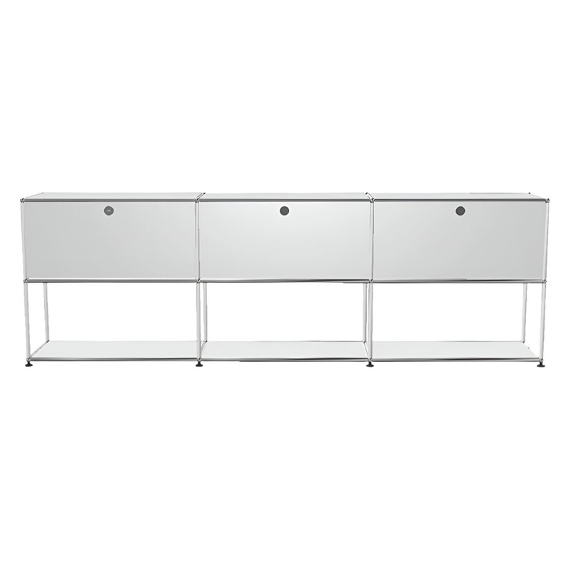USM Haller Credenza – 6 compartments – 3 open -3 closed – 1.6 ***WHITE****400024269