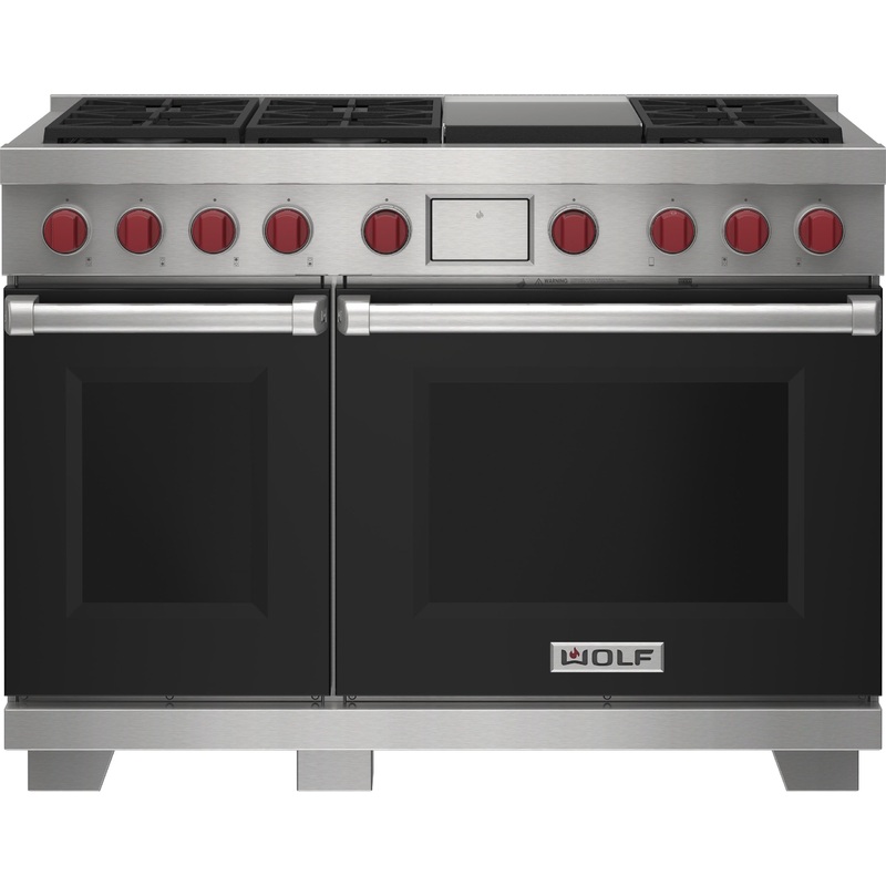 Wolf DF48650GBKP 48″ Dual Fuel Range – 6 Burners And Infrared Griddle