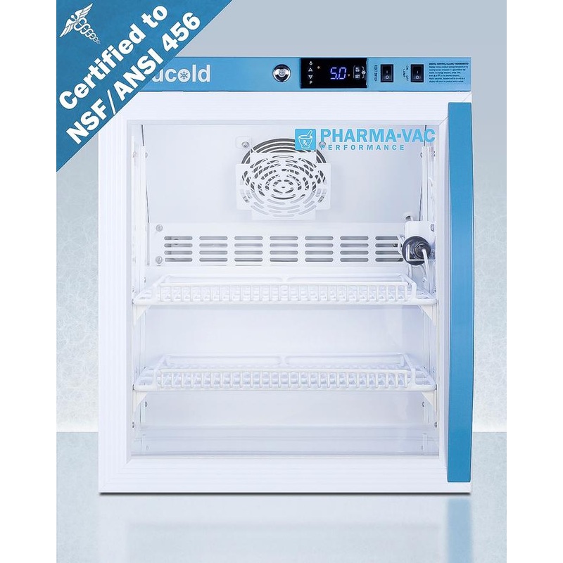 Summit ARG2PV456LHD 2 CU.FT. Compact Vaccine Refrigerator, Certified To Nsf/ansi 456 Vaccine Storage Standard