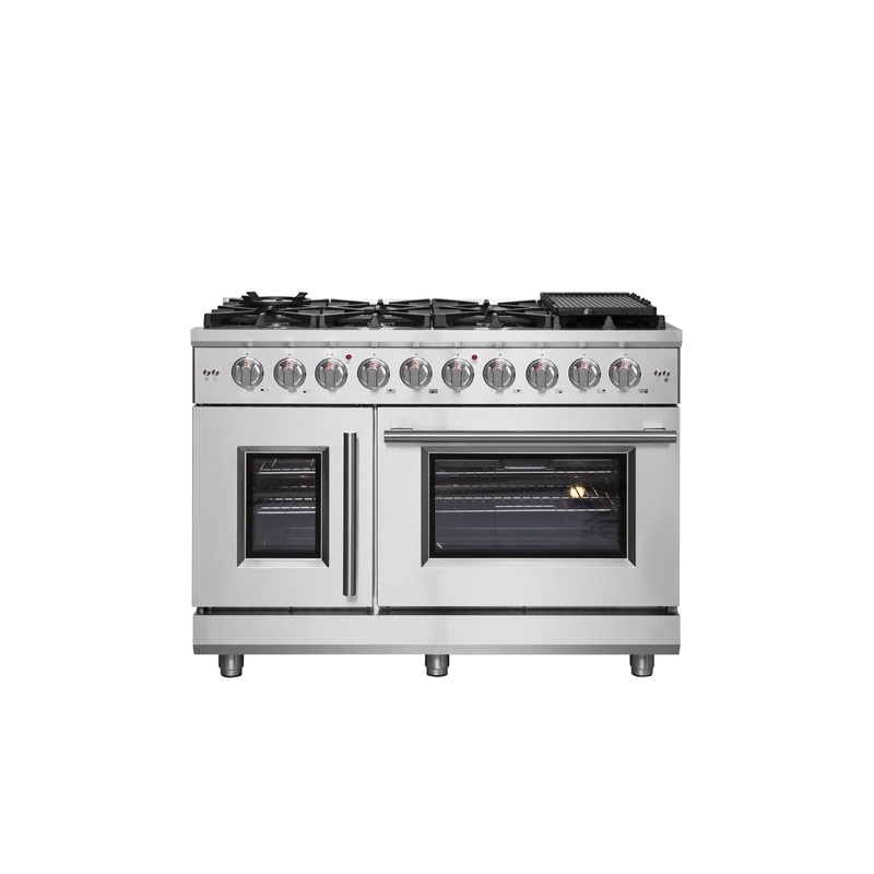 Forno FFSGS643948 Forno Massimo 48″ Freestanding French Door Gas Convection Range