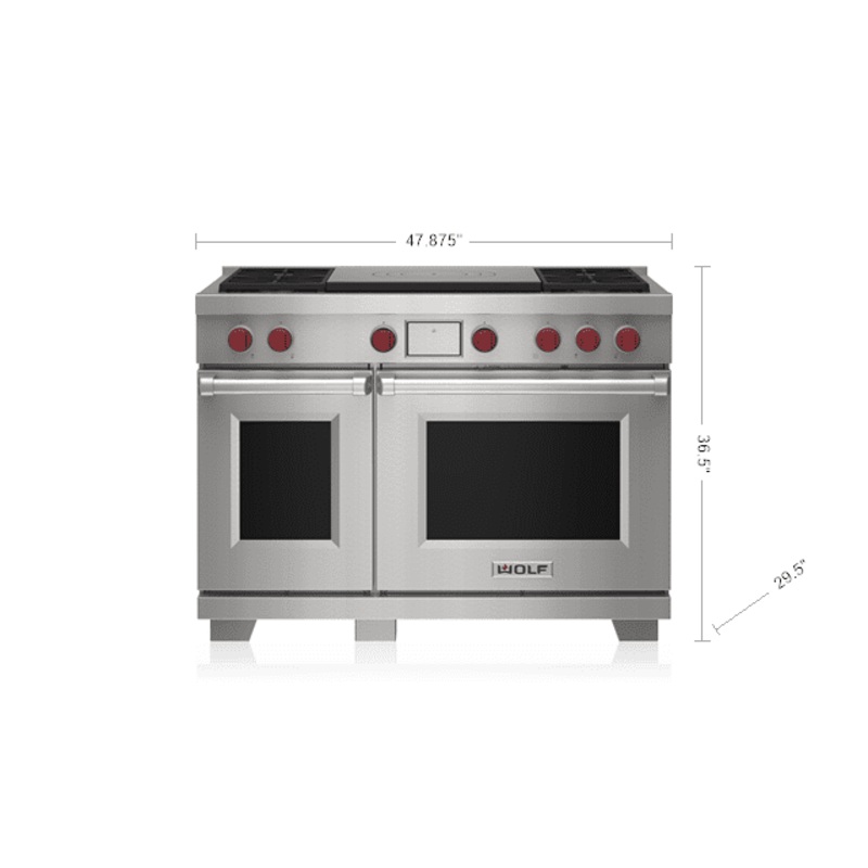 Wolf DF48450FSP 48″ Dual Fuel Range – 4 Burners And French Top