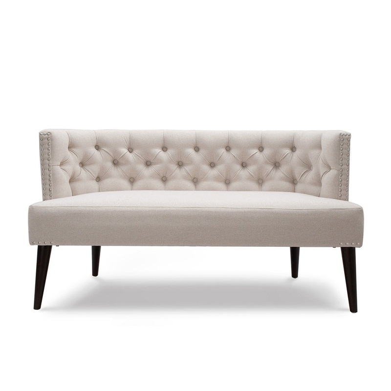 Arborglen 56″ Armless Settee House of Hampton Upholstery Color: Sky Neutral Beige