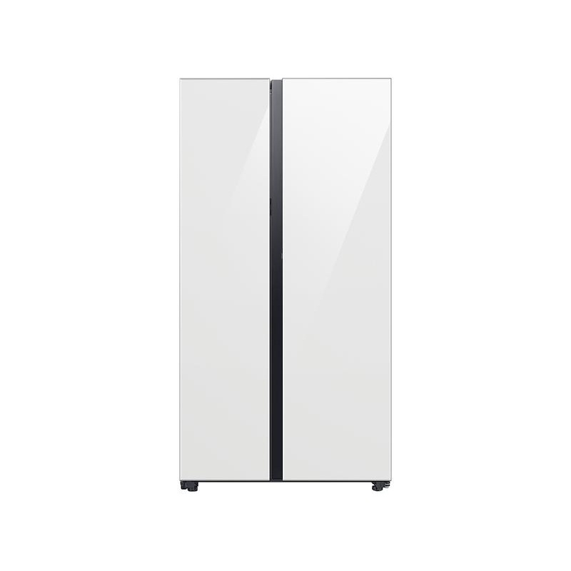 Samsung RS28CB760012AA Bespoke Side-by-Side 28 cu. ft. Refrigerator with Beverage Center in White Glass