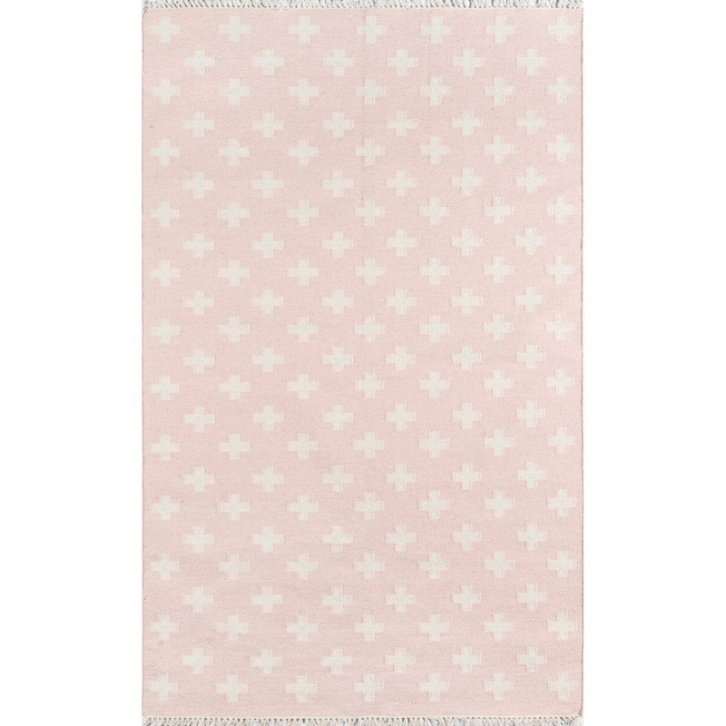 Topanga Reversible Handwoven Flatweave Wool Pink/White Area Rug Novogratz Rug Size: Rectangle 7’6″ x 9’6″