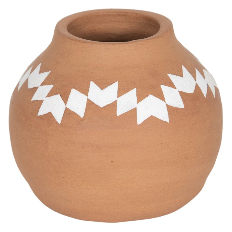 Union Rustic White Geo Paint Terracotta Bud Vase Union Rustic