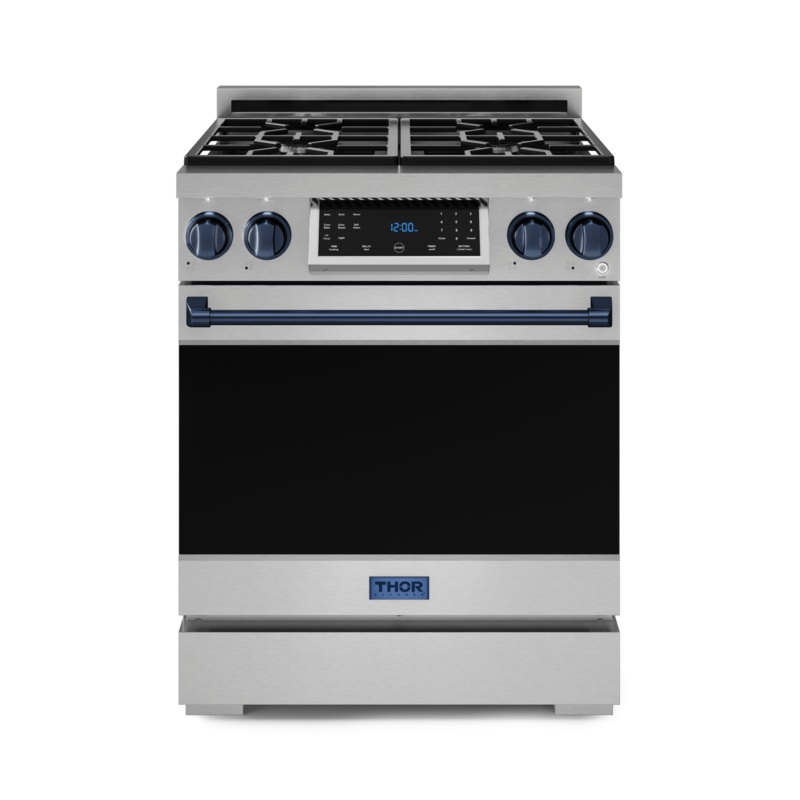 Thor Kitchen RSG30BLU 30 Inch Professional Gas Range With Tilt Panel Touch Control In Stainless Steel/Blue Gordon Ramsay Series – Rsg30-Blu