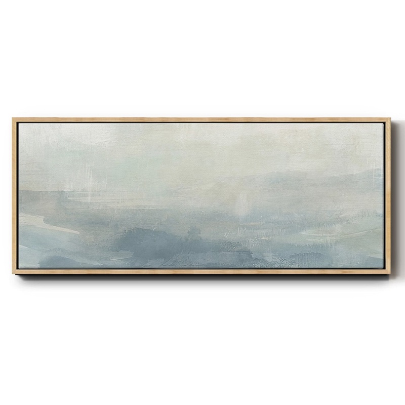 Tone Scape V- Framed Canvas Wrought Studio Frame Color: Natural Size: 20″ H x 50″ W x 1.5″ D