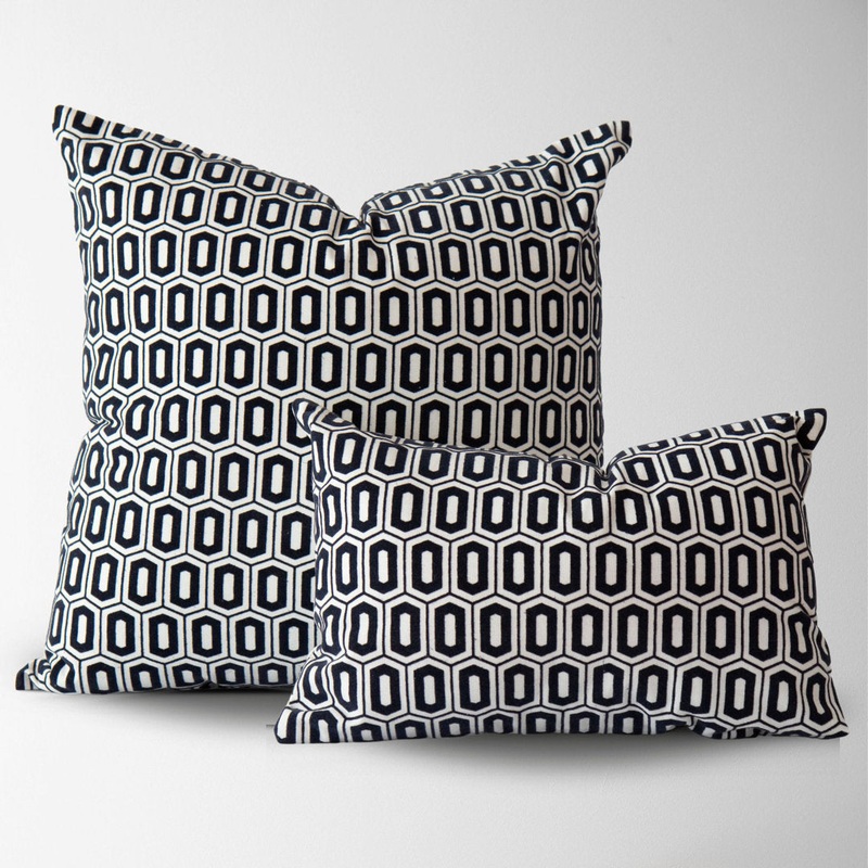 100% Cotton Lumbar Rectangular Pillow Cover TajikHome Color: Navy