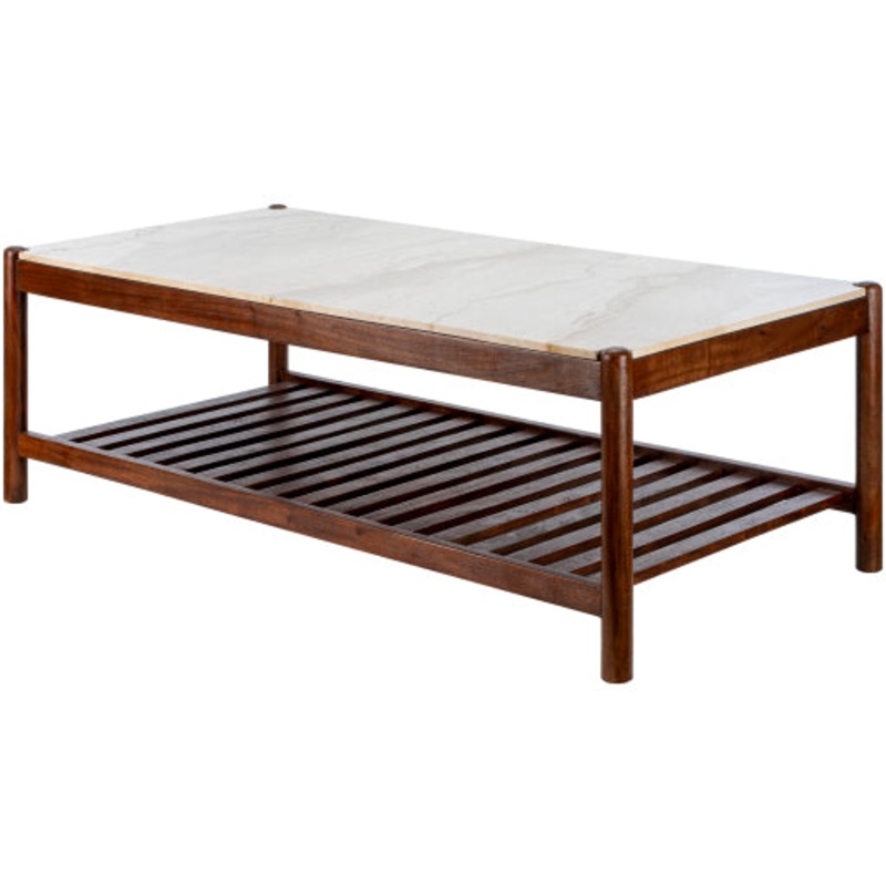 Luxury Marble & Acacia Blend Coffee Table