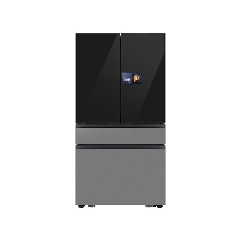 Samsung RF90F23BECR Bespoke 23 cu. ft. Counter Depth 4-Door French Door Refrigerator with AI Home & AI Vision Inside in Charcoal Glass and Stainless Steel