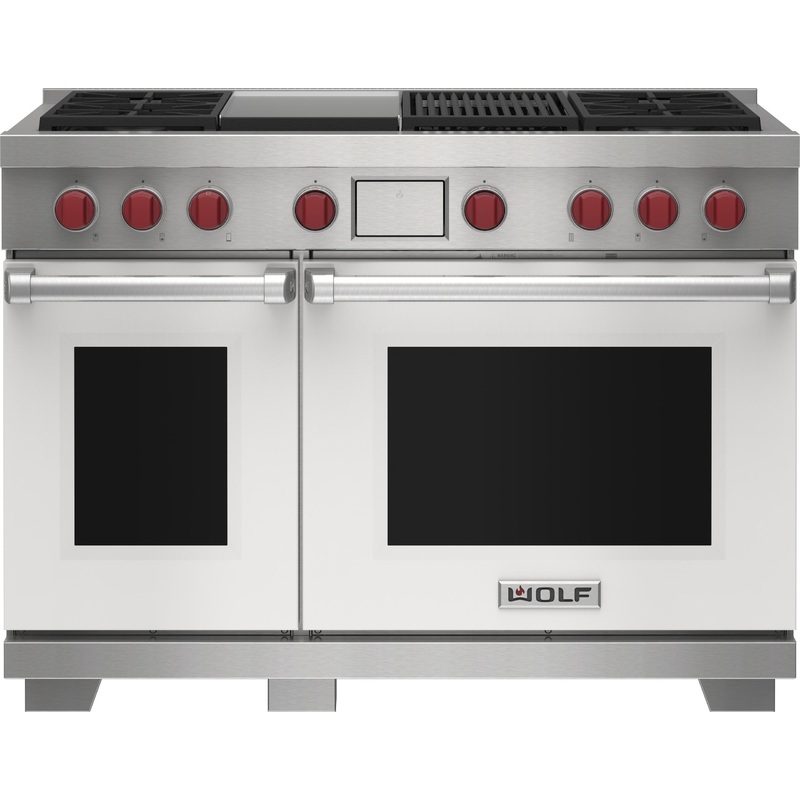 Wolf DF48450CGWHP 48″ Dual Fuel Range – 4 Burners, Infrared Charbroiler And Infrared Griddle