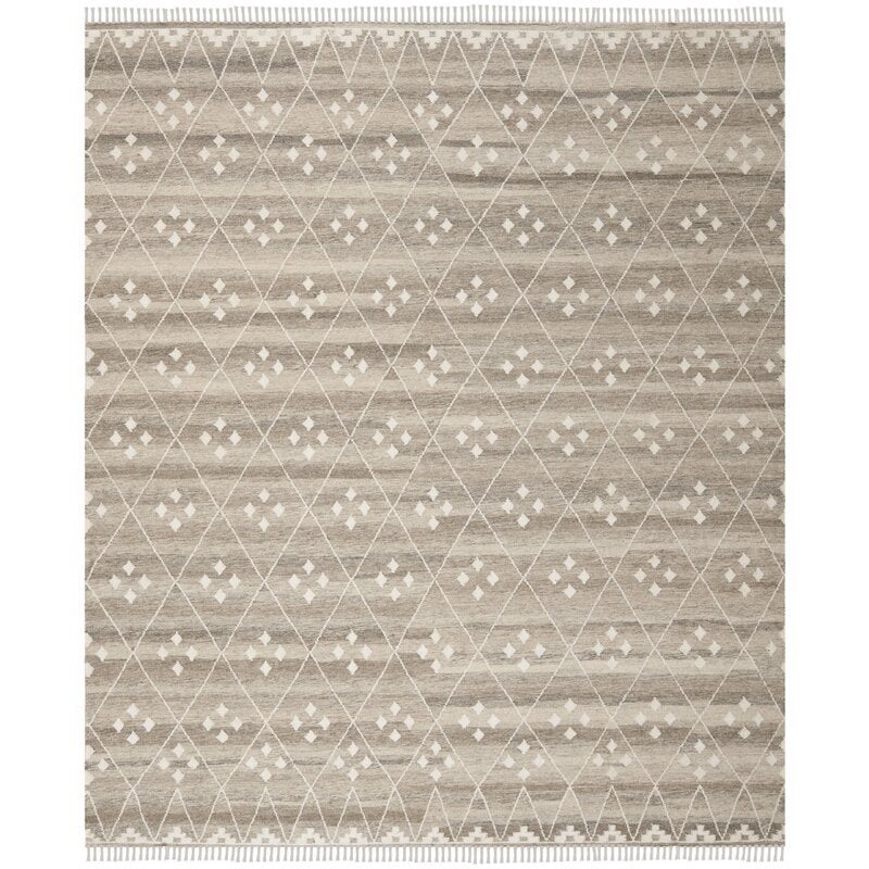 Aldergrove Handwoven Wool NaturalIvory Area Rug-10’x14′