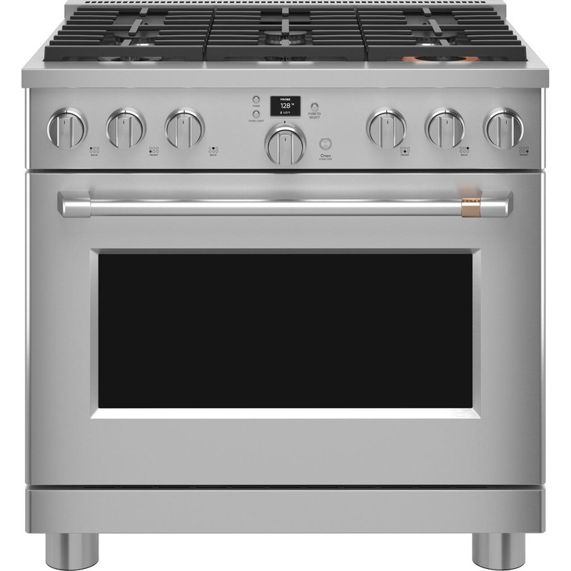 Cafe C2Y366P2TS1 CAF(EBACK) 36″ Smart Dual-Fuel Commercial-Style Range with 6 Burners (Natural Gas)