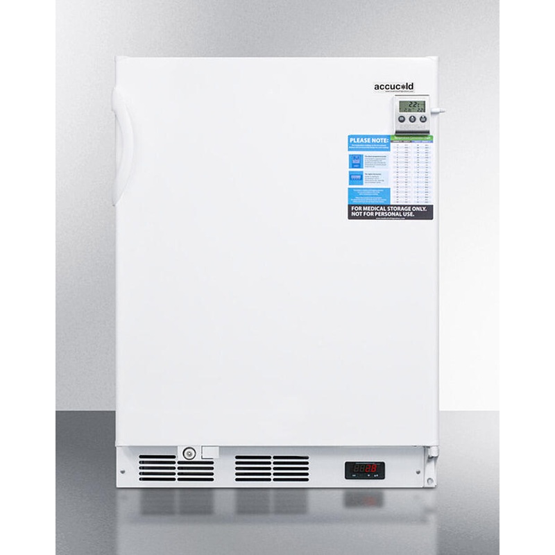 Summit FF7LWBIVACADA Built-In Ada Undercounter Medical All-Refrigerator For Temperature Stable Medical Storage, With Interior Basket Drawers, Internal Fan, Lock, And More