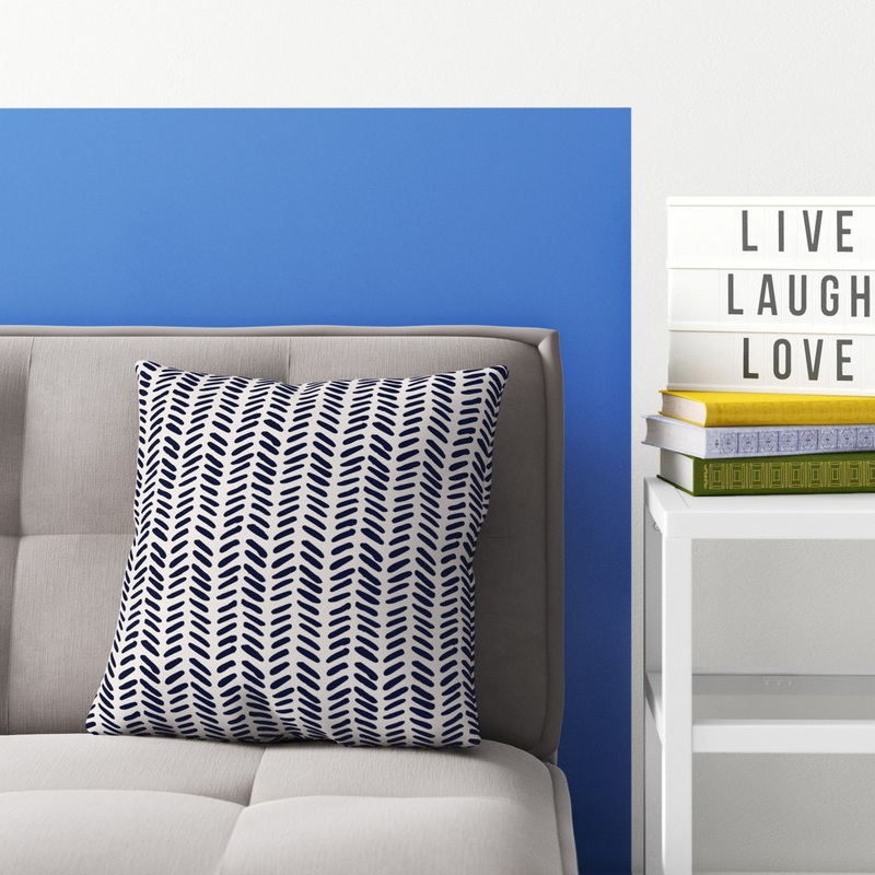 Square Pillow Cover & Insert Designs Direct Creative Group Color: Navy Size: 18″ x 18″