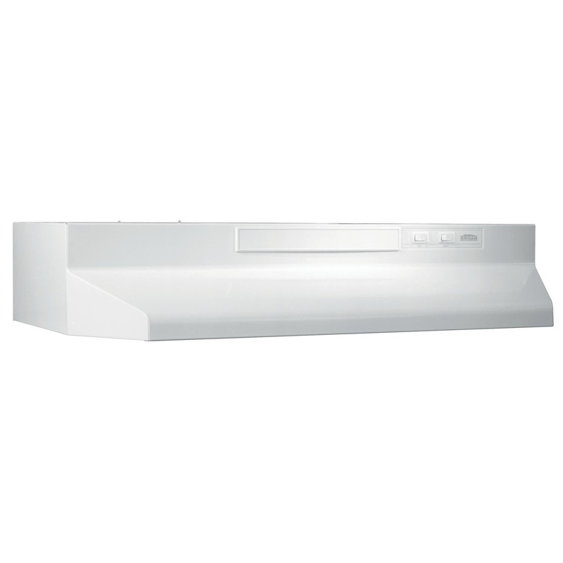 433011 Broan 30-Inch Convertible Under-Cabinet Range Hood, 260 Max Blower CFM, White