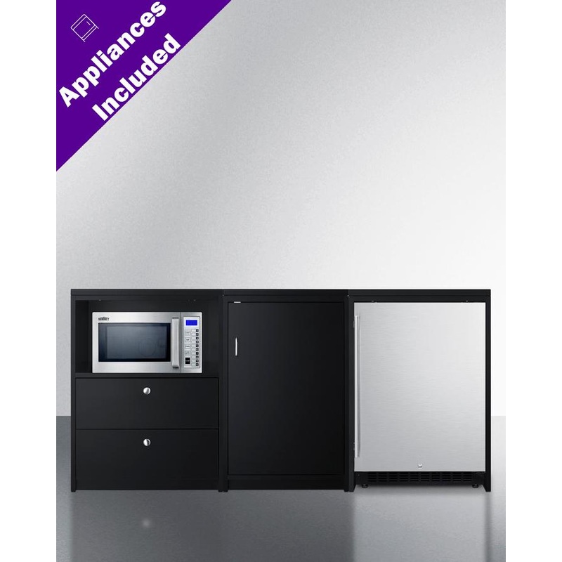 Summit CWSUITE74R 74″ Wide Casework Suite With Refrigerator and Microwave, ADA Height