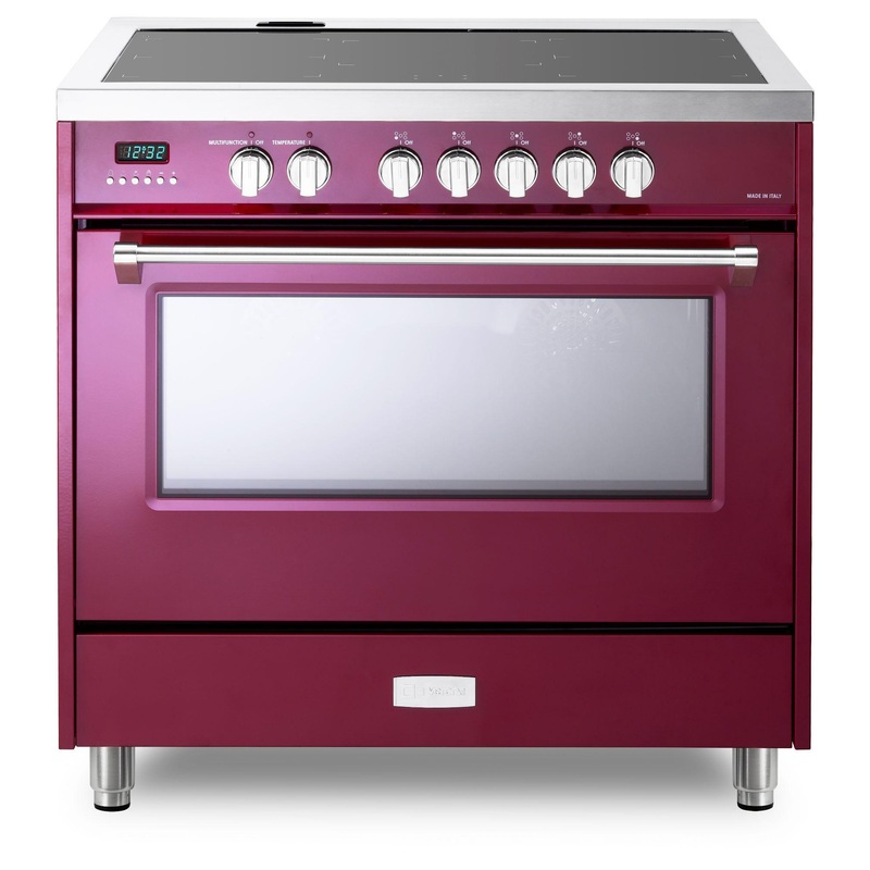 Verona VDFSIE365BU Designer 36″ Induction Single Oven Range – Burgundy
