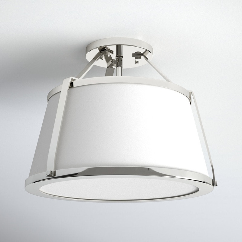 Vonnie 3 -Light 15.5″ Semi Flush Mount Joss & Main Fixture Finish: Polished Nickel