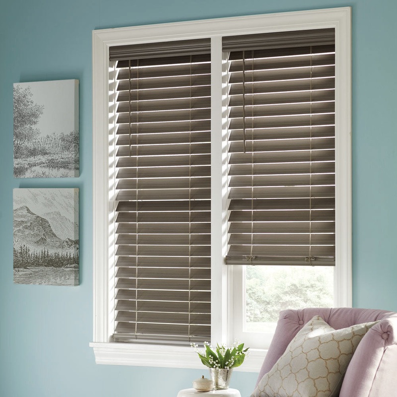 2.5 ” Room Darkening Cordless Faux Wood Blind Symple Stuff Color/Finish: Seal Gray Length: 48″, Width: 21″