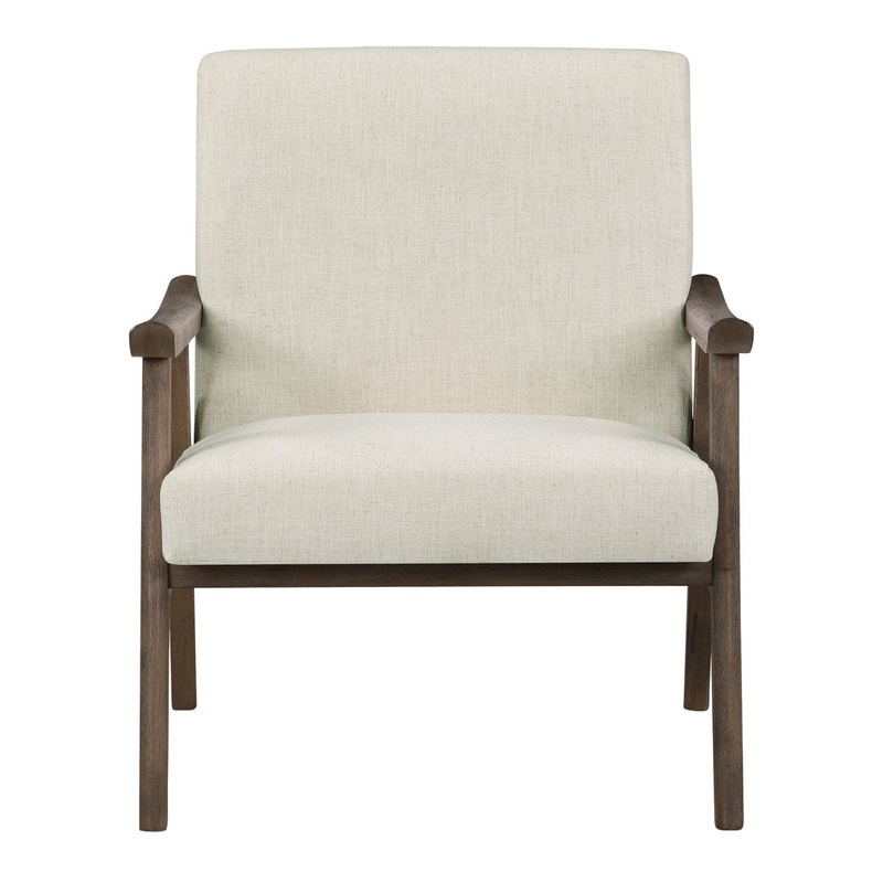 Albury 27.25″ Wide Polyester Lounge Chair Wade Logan Leg Color: Dark Brown Fabric OR Leather Type: Beige 100% Polyester