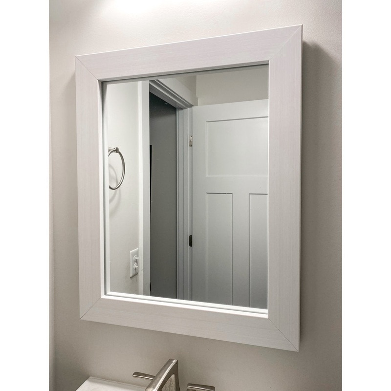 Shmuel Wood Framed with Safety Backing Ideal for Bathroom / Vanity Mirror Wade Logan Size: 34″ x 44″ Finish: Rustic White