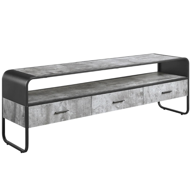 Solid Wood TV Stand for TVs up to 65″ Benjara