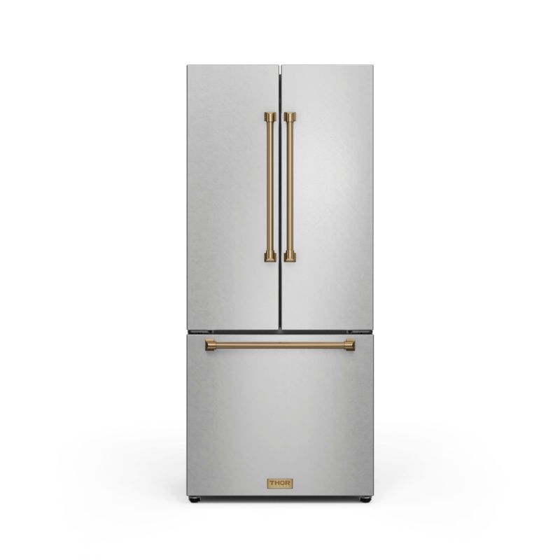 Thor Kitchen RF3017FFD99BRZ 30 Inch 17.7 Cu Ft French Door Counter Depth Refrigerator With Ice Maker In Stainless Steel/Bronze Gordon Ramsay Series – Rf3017Ffd99-Brz