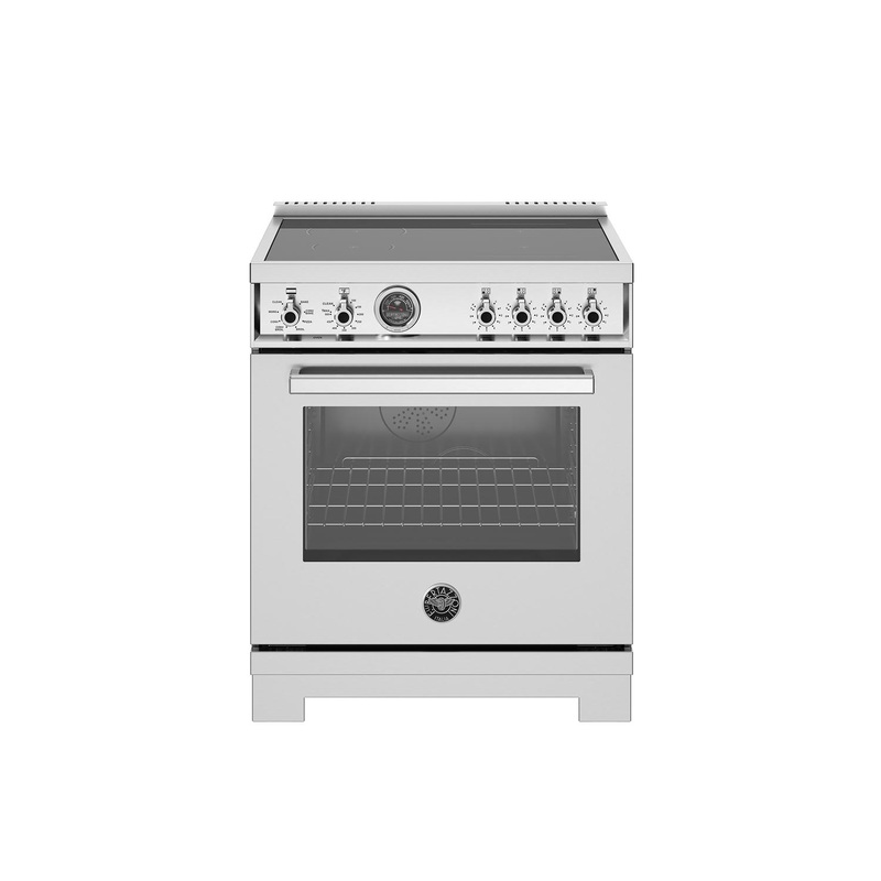 Bertazzoni PRO304IFEPXT 30 Inch Induction Range, 4 Heating Zones, Electric Self-Clean Oven Stainless Steel