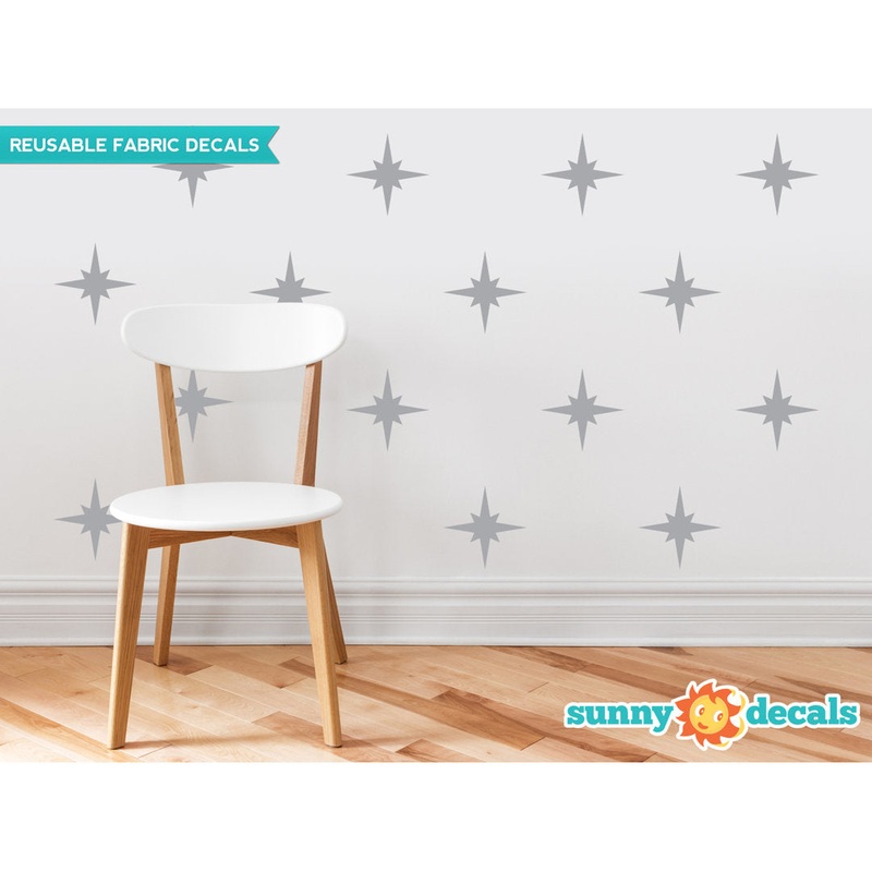 Schroeder Retro Stars Fabric Wall Decal (Set of 22) Zoomie Kids Color: Purple