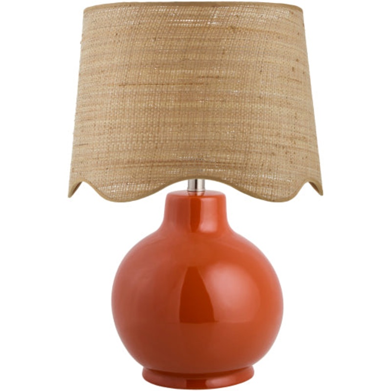 Sleek Ceramic & Rattan Glow Lamp
